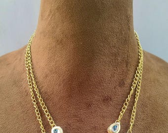 Handcrafted layered Gold Plated Kundan Necklace, Indian Handmade Jewelry