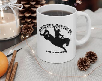 Cowboy Coffee Mug: Rustic Bronc Rider Ceramic Cup