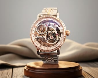 Men's Skeleton Mechanical Watch • Stainless Steel