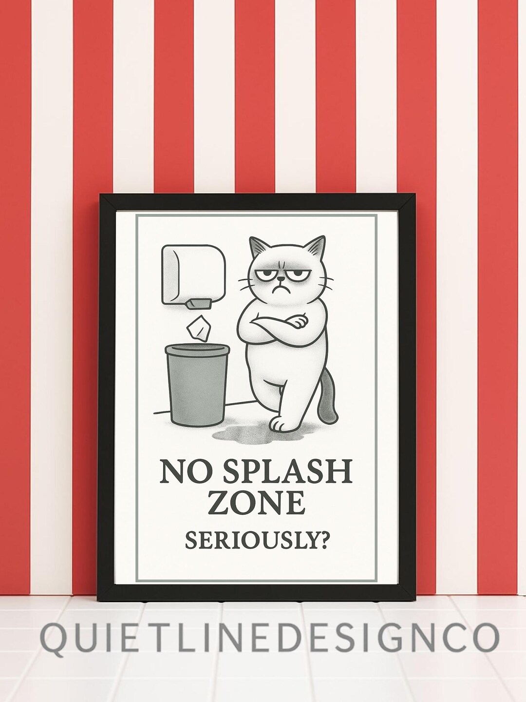 Grumpy Cat Bathroom Rules Poster - Funny Restroom Wall Art - Etsy