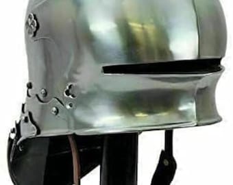 Casco de acero usable: armadura de caballero del siglo XV para cosplay
