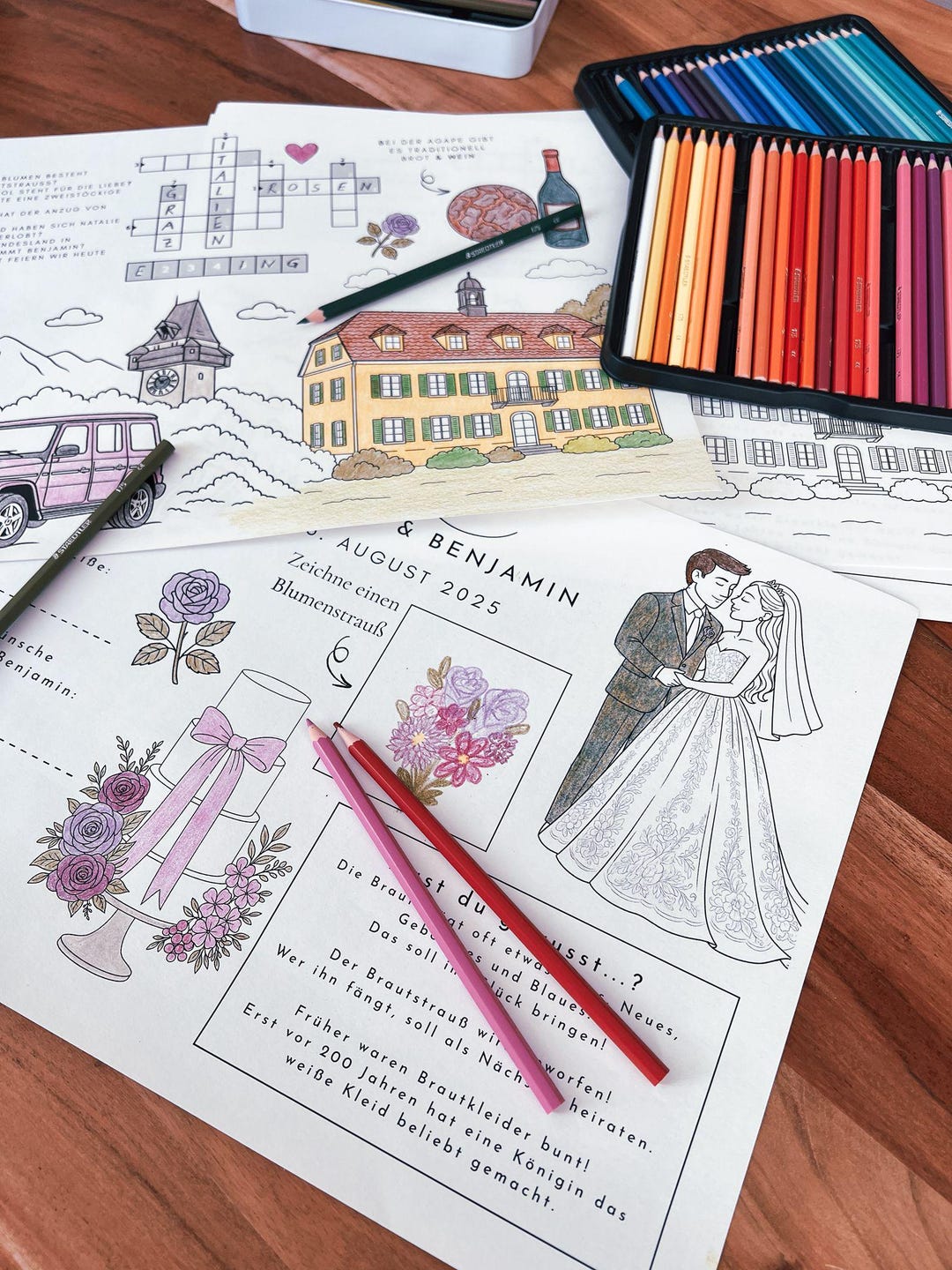 Custom Wedding Coloring Pages: Personalized Stationery for Your Big Day