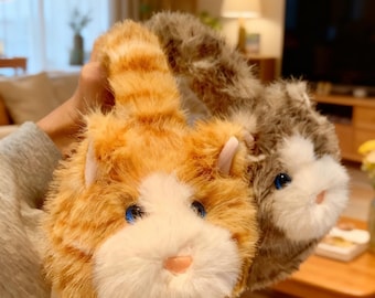 Cat Ear Muffs Winter Plush Fleece Lined, Cute Khaki Grey Ear Warmer Headband, Cozy Animal Themed Gift for Best Friend, valentines gifts