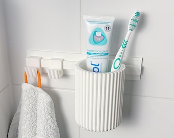 Toothbrush holder without drilling – self-adhesive bathroom organizer | modular wall mount for bathroom & guest toilet – clipform Basic Set