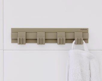 Self-adhesive hook system for bathroom and toilet | Guide rail and 4 hooks | Stick instead of drill | clipform starter set