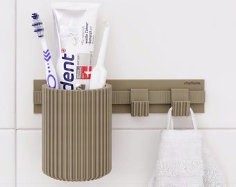 Toothbrush holder without drilling – self-adhesive bathroom organizer | modular wall mount for bathroom & guest toilet – clipform Basic Set