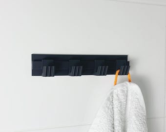 Self-adhesive hook system for bathroom and toilet | Guide rail and 4 hooks | Stick instead of drill | clipform starter set