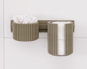 Beauty organizer for bathroom or cosmetics – wall-mounted without drilling, cup & cotton pad holder – clipform beauty set