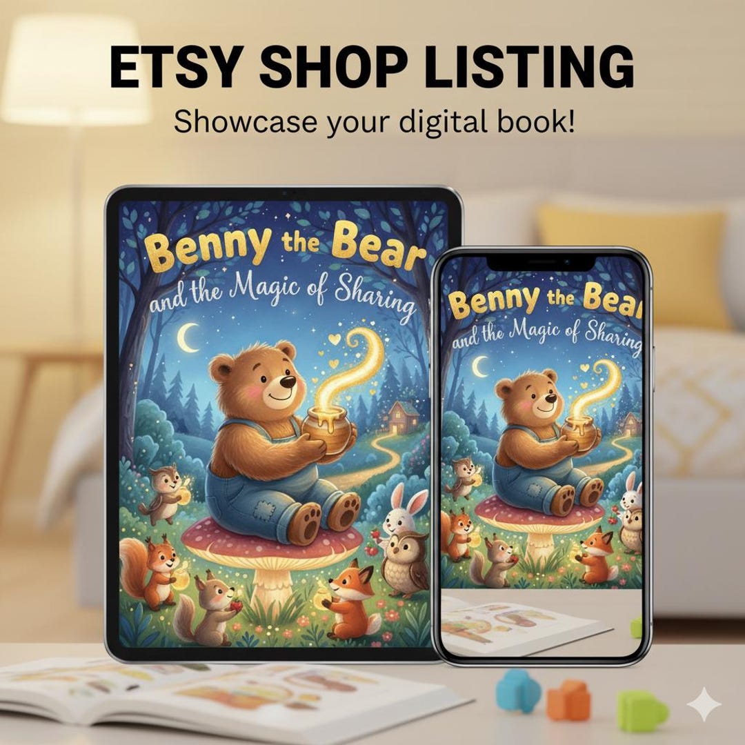 Benny the Bear | Kids Bedtime Story PDF | Friendship Tale + Coloring ...