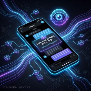 Shopify automatisering av returhantering | n8n arbetsflödesmall | AI-bedrägeriupptäckt | Telegram-godkännande