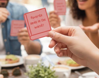 Book Club Question Cards | 24 Printable Question | Starter Cards | Editable Canva Template