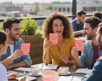 Book Club Question Cards | 24 Printable Question | Starter Cards | Editable Canva Template