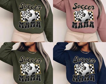 Retro Soccer Mama PNG | Checkered Bow, Game Day Design (Digital Download)