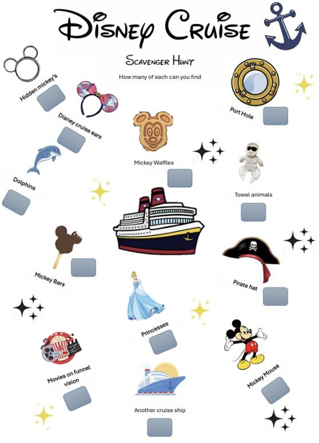 Disney Cruise Scavenger Hunt - Etsy