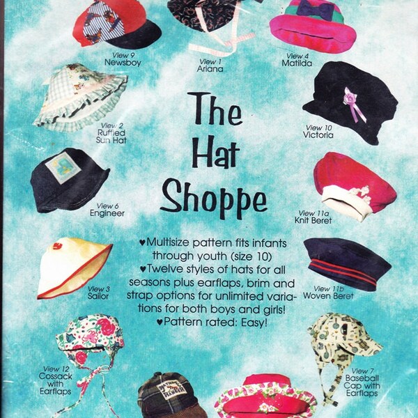 The Hat Shoppe Baby And Children's Hat Patterns By Sewbaby- 5