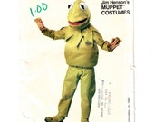Vintage Vogue 8476  Kermit The Frog Muppet Costume Child's 1980's Sizes 2 - 12 Uncut Sewing Pattern-3