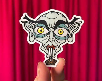 Creepy Cute Nosferatu Sticker – Gothic Vampire Vinyl Decal