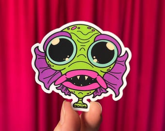 Creepy Cute Creature from the Black Lagoon Sticker – Horror Monster Vinyl Decal