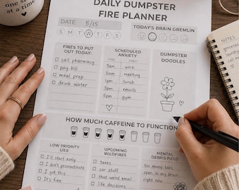 Printbare dagplanner voor ADHD: Dagelijks productiviteitswerkblad in een chaotische situatie