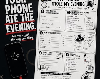 Grappig werkblad over schermtijd | Printbaar werkblad over overmatig telefoongebruik en doomscrollen