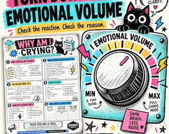 Werkblad voor het ontcijferen van stemmingen tijdens de perimenopauze | Waarom huil ik? Printbare emotionele check-in