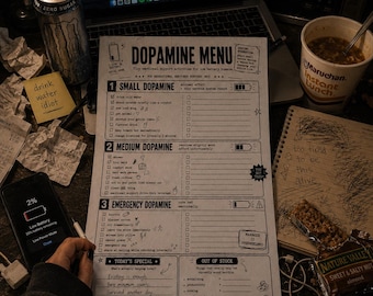 Dopamine-menu Afdrukbare activiteitenlijst ADHD-zelfzorg