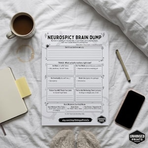 NeuroSpicy Brain Dump Printable | ADHD Thought Organizer