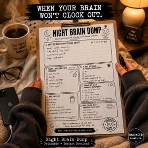 Brain Dump Before Bed | Overthinking Journal