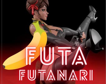 Figura de Garota Ninja Lutadora – Colecionável de Resina Estilo Anime Pintada à Mão | Variante Futa