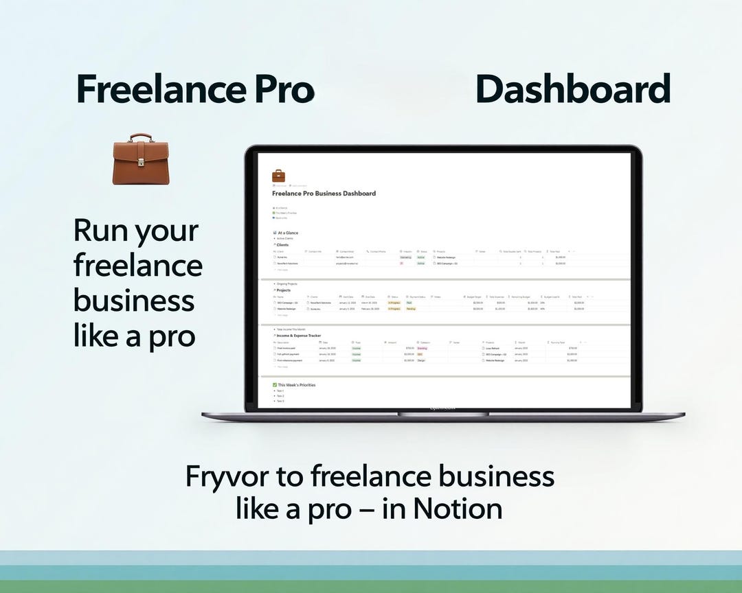 Freelance Pro Notion Dashboard | Client CRM and Project Budget Tracker ...