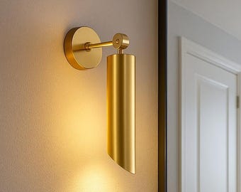 Elegante lámpara de pared de latón, moderna lámpara de pared para dormitorio, lámpara de noche