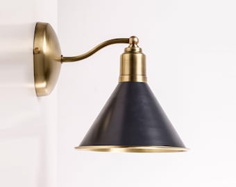 Modern Brass Wall Sconce, Minimalist Bedside Lamp