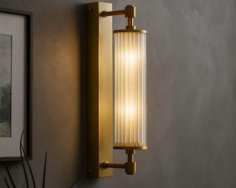 Unique wall sconce, modern minimalist light, bathroom and entryway decor