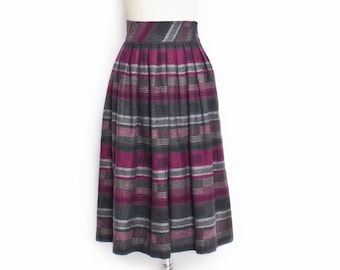 1980s Skirt DVF Diane Von Furstenberg Wool Stripe S