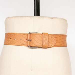 1980s Belt Leather Cinch Waist Brown S
