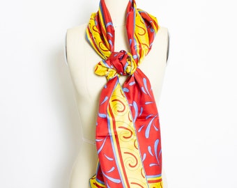 Vintage Silk Scarf Burmel DEADSTOCK Red Long