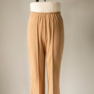 Jaren 70 gebreide broek hoge taille wijde pijpen S