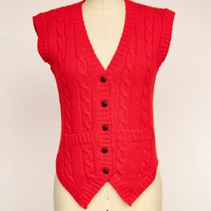 1970s Wool Knit Top Sweater Vest S image 1