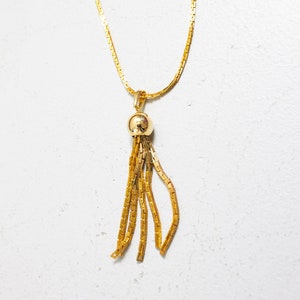 1960s Necklace Gold Tone Dangle Pendant Chain image 1