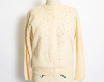 1950s Cardigan Beaded Sweater M