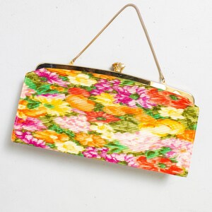 1960s Purse Floral Fabric Cocktail Evening Bag