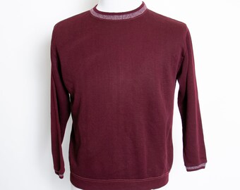 Sweatshirt uit de jaren 70 bordeauxrood kastanjebruin zacht M