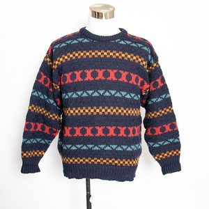 1900s Wool Sweater Men's Striped Knit Crewneck L - Etsy