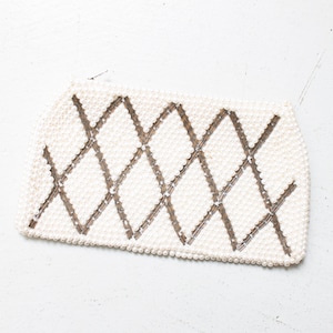 1960s Clutch Purse Ivory Beaded Bag