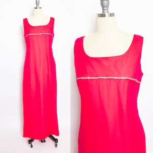 1960s Dress Fuchsia Pink Chiffon Rhinestone Gown M