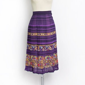 1950s Skirt Chiffon Novelty Print S