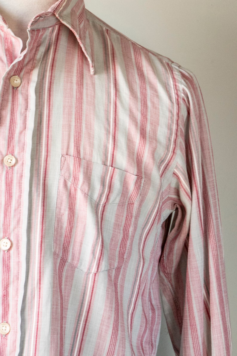 1970s Shirt Men's Striped Nordstrom M image 5