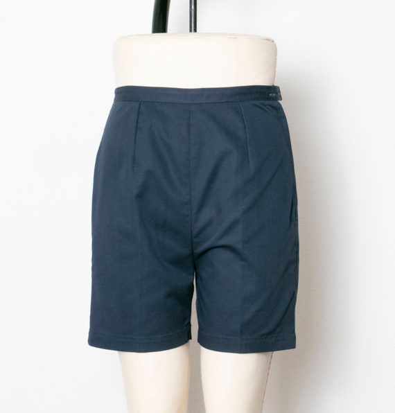 1960s Shorts High Waist Cotton Pin Up S - image 1