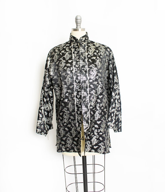 1950s Lounge Jacket Metallic Brocade Large - image 1