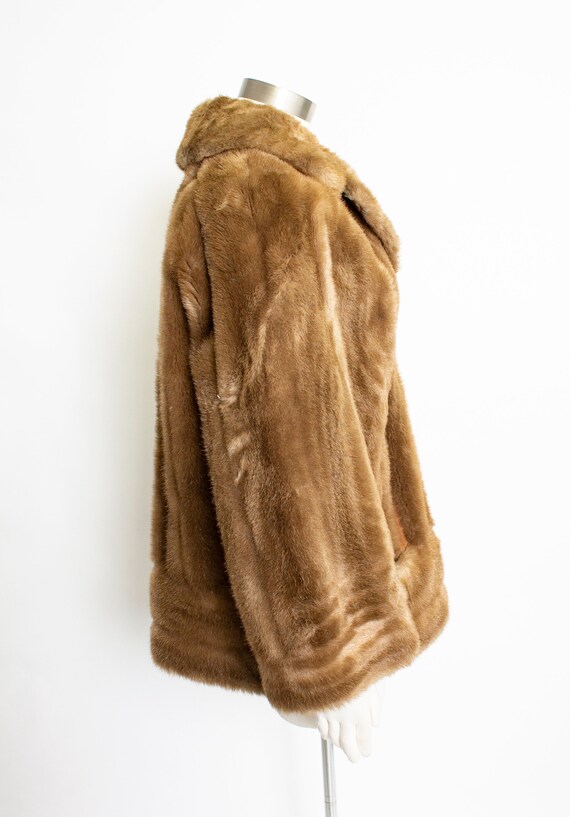 1970s LILLI ANN Coat FAUX Fur Suede M - image 2